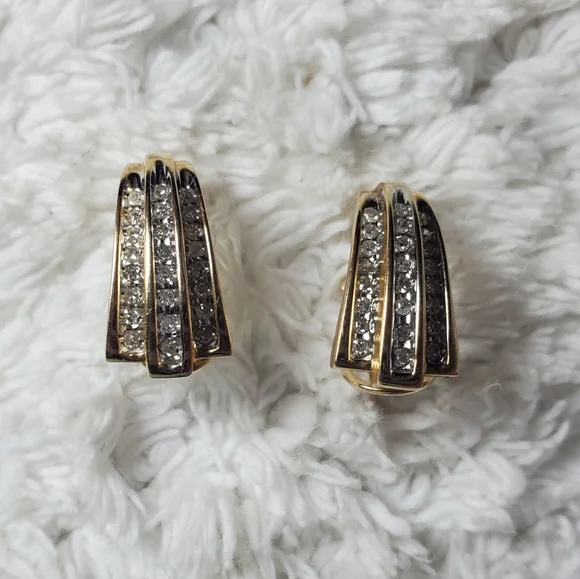 Zales14kGold Channel Set Diamond Earrings - Picture 4 of 14